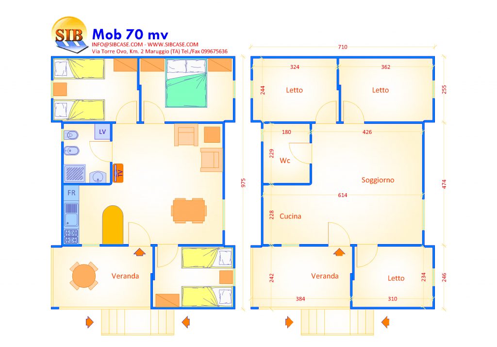 Casa Mobile Modello Mob 70 Sib Case